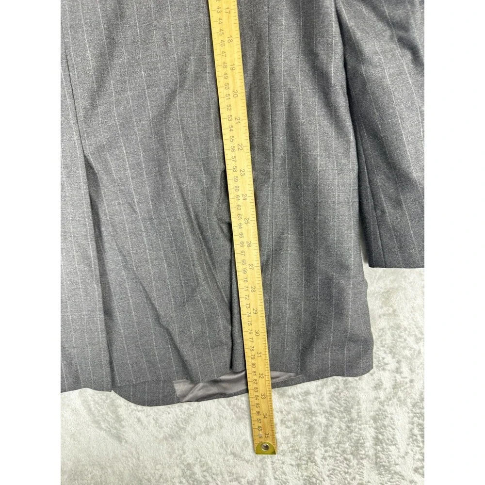 Brooks Brothers 346 Mens Blazer 48L Gray Pinstripe Wool Stretch Luxury